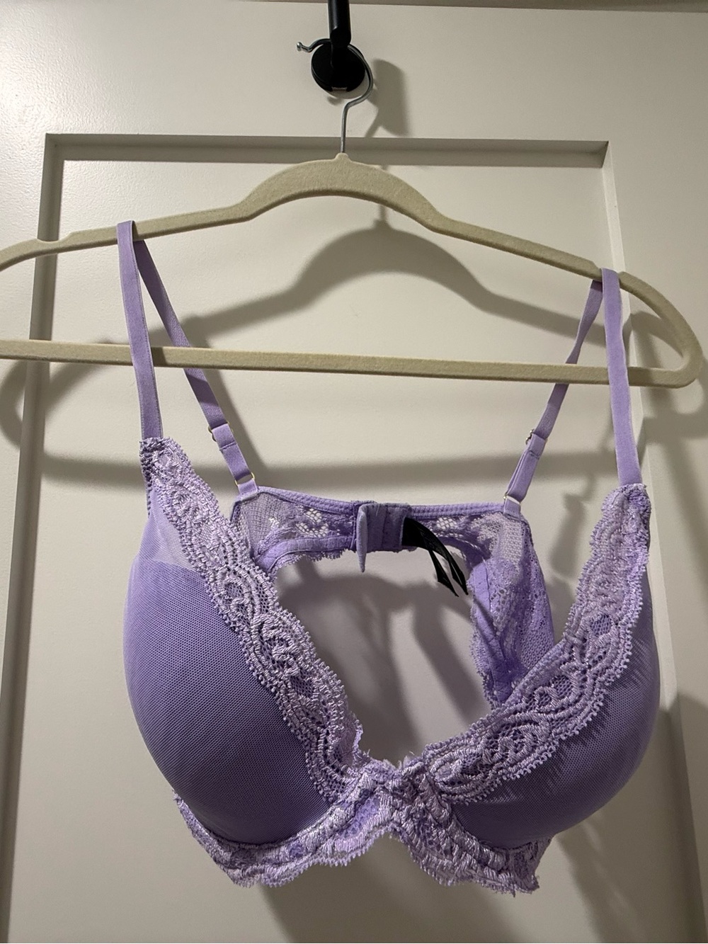 FEATHERS LUXE PLUNGE T-SHIRT BRA Lace Trim Push-Up Bra - Lavender